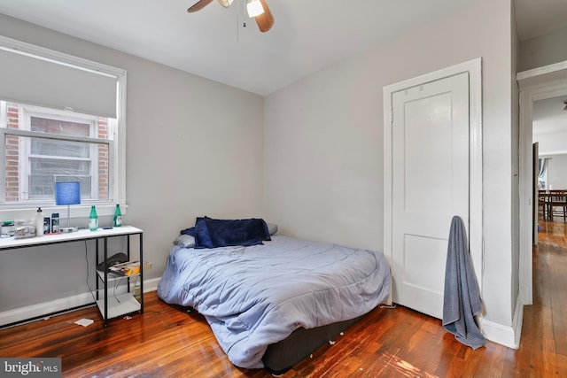 4825 3rd St NW, Washington, DC 20011 - bedroom with wood finished floors and ceiling fan