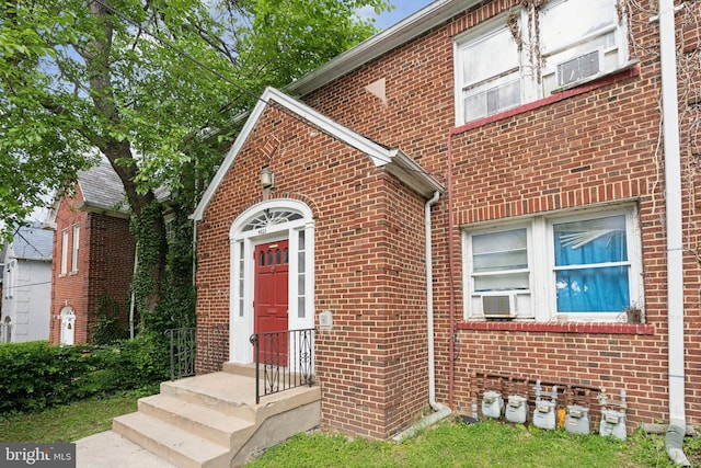 4825 3rd St NW, Washington, DC 20011 - doorway to property featuring brick siding and cooling unit