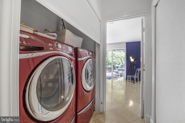 3927 Georgetown Ct NW, Washington, DC 20007 - washroom with independent washer and dryer and tile patterned floors