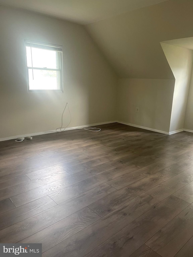 2541 Secane Rd, Secane, PA 19018 - bonus room with dark wood-type flooring, vaulted ceiling, and baseboards