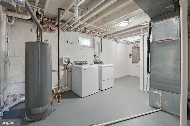 13798 Gresham Ct, Woodbridge, VA 22193 - below grade area featuring water heater, independent washer and dryer, and electric panel