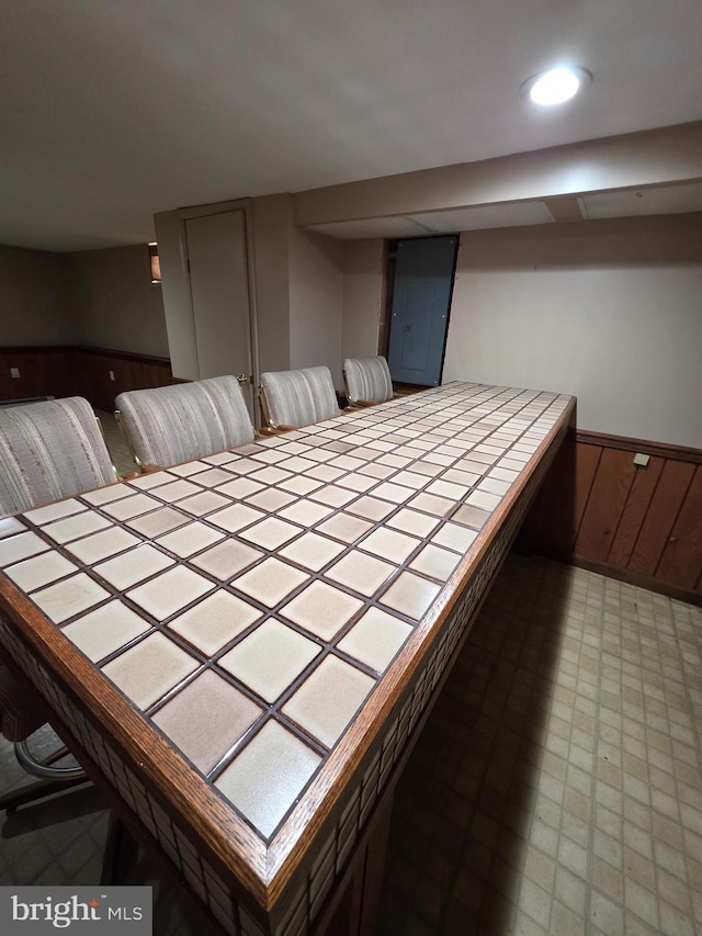 616 Sylvan Pl, Harrisburg, PA 17109 - bedroom with recessed lighting, light floors, and a wainscoted wall