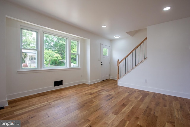 2 Baltimore Ave, Glen Burnie, MD 21061 - entrance foyer featuring light wood-type flooring, stairway, baseboards, and recessed lighting