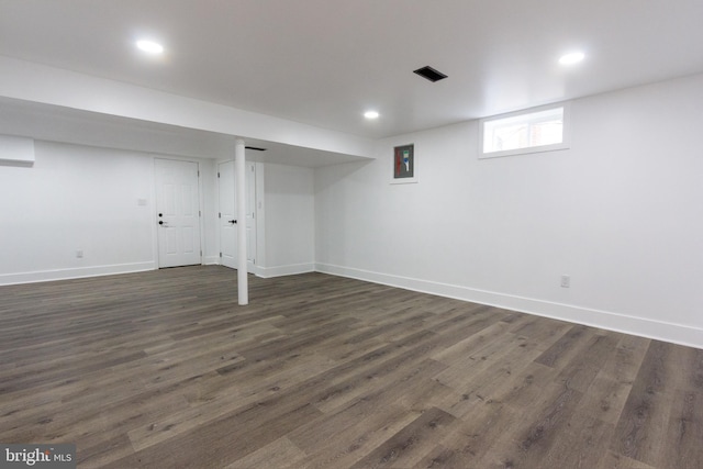 2 Baltimore Ave, Glen Burnie, MD 21061 - below grade area featuring dark wood finished floors, baseboards, and recessed lighting