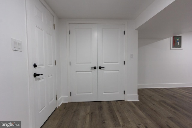 2 Baltimore Ave, Glen Burnie, MD 21061 - hallway with baseboards and dark wood-style floors