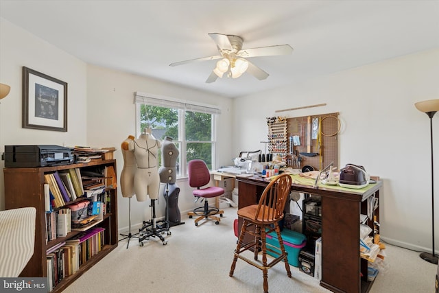 504 Ridge Dr, Douglassville, PA 19518 - carpeted office with ceiling fan and baseboards