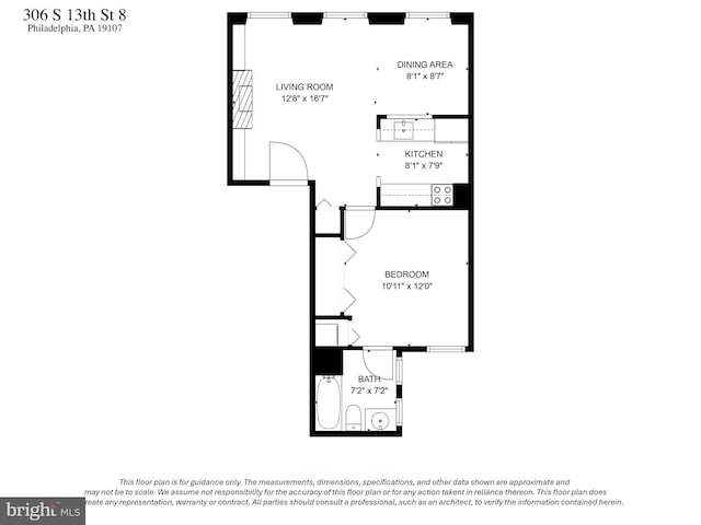 306 S 13th St Unit 8, Philadelphia, PA 19107 - floor plan / room layout