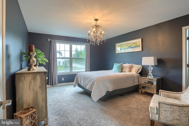 409 Landover Ct, Enola, PA 17025 - carpeted bedroom with a chandelier and baseboards