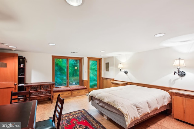 6662 Van Winkle Dr, Falls Church, VA 22044 - bedroom with wainscoting and recessed lighting