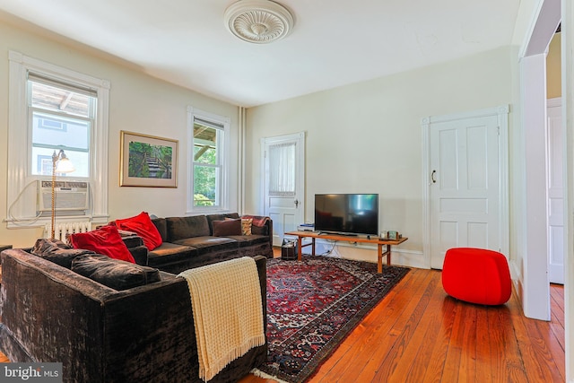 922 8th Ave, Prospect Park, PA 19076 - living area featuring hardwood / wood-style floors and cooling unit