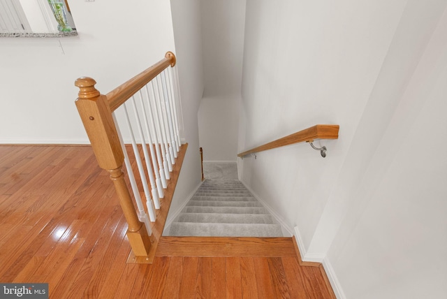 13800 Breezy Ridge Way Unit 101, Woodbridge, VA 22191 - stairway featuring hardwood / wood-style floors and baseboards
