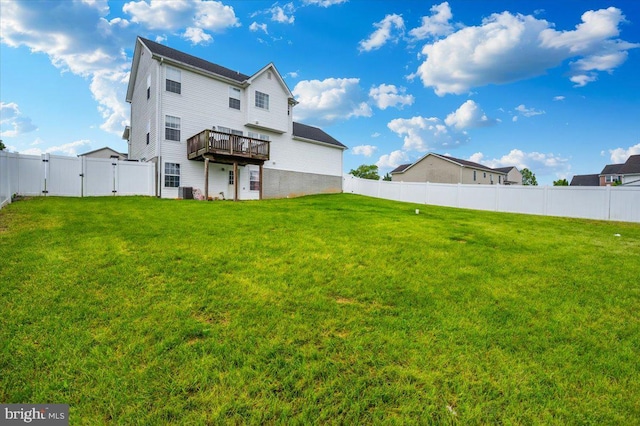 186 Brush Dr, Martinsburg, WV 25405 - back of house with a gate, a wooden deck, and central air condition unit