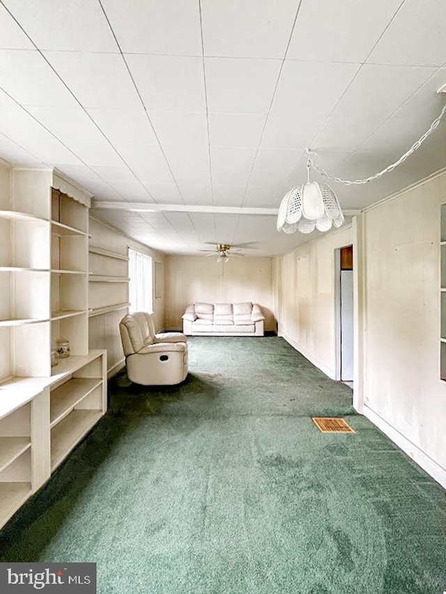 873 Maple St, Lanse, PA 16849 - unfurnished room featuring carpet floors, a ceiling fan, and a chandelier