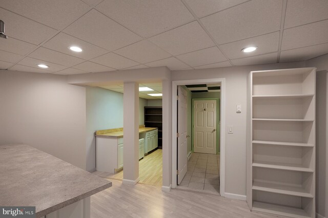 4027 Trego Mountain Rd, Keedysville, MD 21756 - interior space with light wood finished floors, light countertops, recessed lighting, baseboards, and a paneled ceiling