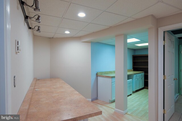 4027 Trego Mountain Rd, Keedysville, MD 21756 - hall featuring light wood-style flooring, recessed lighting, and a drop ceiling