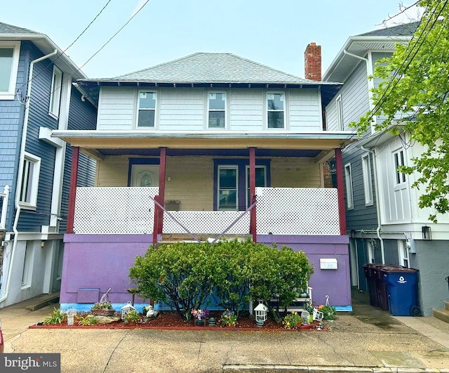 5405 Winchester Ave, Ventnor City, NJ 08406 - view of front of property with a porch and a shingled roof