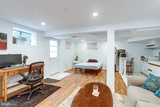 5518 Kempton Dr, Springfield, VA 22151 - office space with light wood-style flooring, recessed lighting, and baseboards