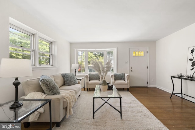 4022 Evans Ln, Drexel Hill, PA 19026 - living area with wood finished floors and baseboards