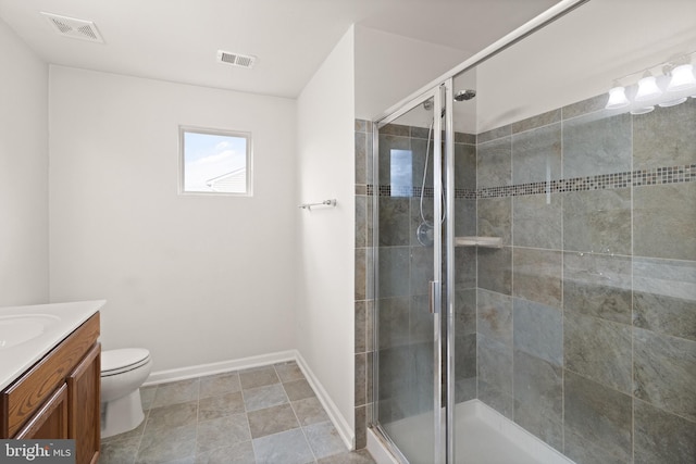 30 Ivy Spring Ln, Fredericksburg, VA 22406 - bathroom with vanity, toilet, a shower stall, and baseboards