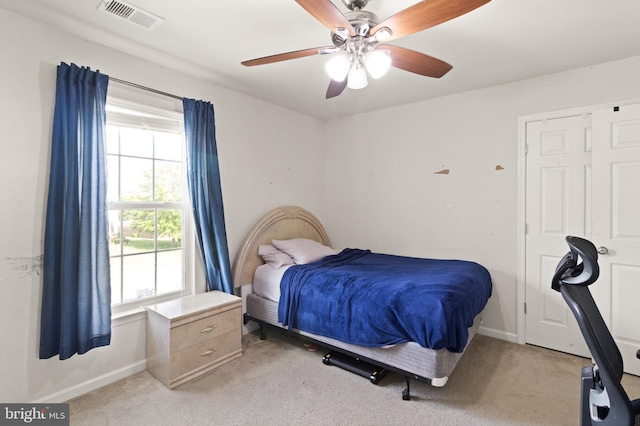 30 Ivy Spring Ln, Fredericksburg, VA 22406 - bedroom with light colored carpet, baseboards, and a ceiling fan