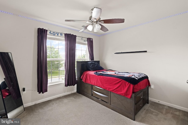 30 Ivy Spring Ln, Fredericksburg, VA 22406 - carpeted bedroom featuring baseboards and a ceiling fan