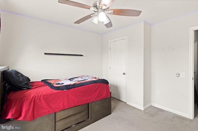 30 Ivy Spring Ln, Fredericksburg, VA 22406 - bedroom featuring carpet floors, baseboards, and a ceiling fan