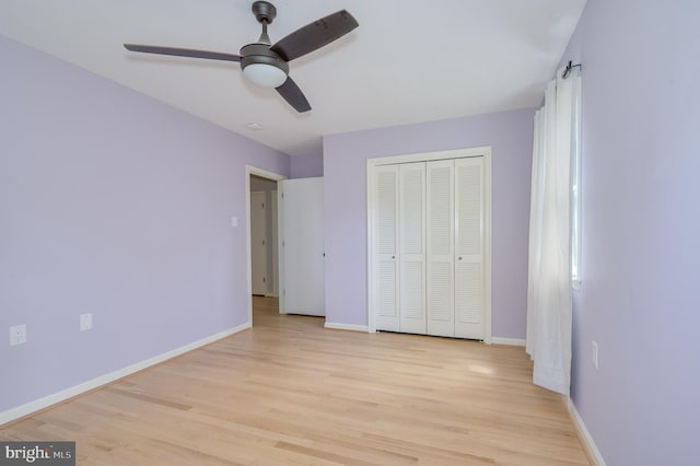 1104 Milroy Ct, Winchester, VA 22601 - unfurnished bedroom featuring light wood-style floors, a closet, and a ceiling fan