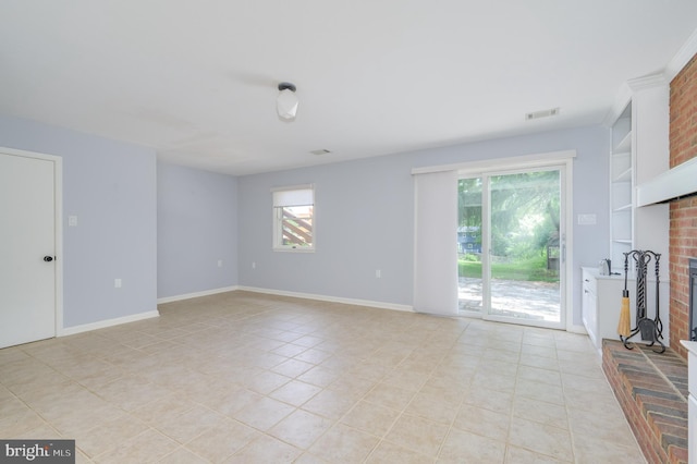 1104 Milroy Ct, Winchester, VA 22601 - unfurnished living room with a fireplace, healthy amount of natural light, and light tile patterned floors