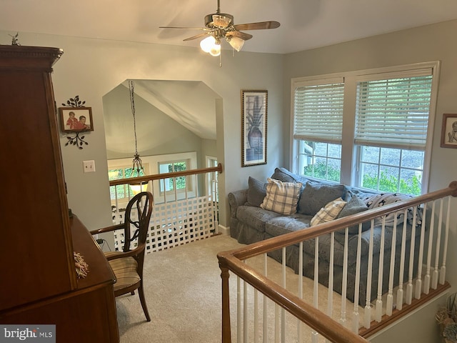 569 Highbank Rd, Severna Park, MD 21146 - office with carpet, a ceiling fan, and healthy amount of natural light