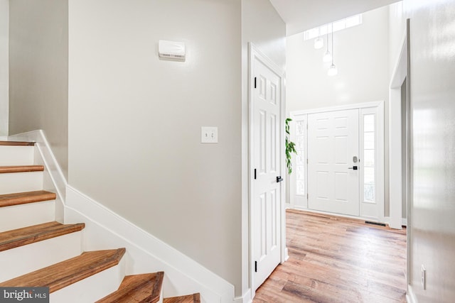 857 Barcelona St, Townsend, DE 19734 - entrance foyer with stairs and light wood-style floors