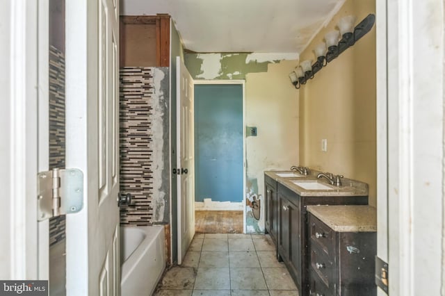 116 Layton Dr, New Castle, DE 19720 - full bath with a bathtub, tile patterned flooring, and double vanity