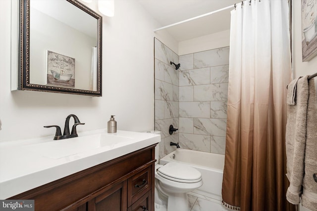 8 Crestwood Dr, Hamilton, NJ 08690 - full bathroom with marble finish floors, shower / bath combination with curtain, toilet, and vanity
