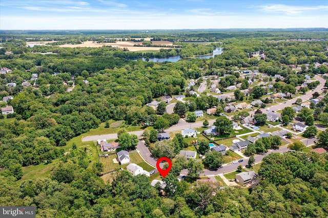 8 Crestwood Dr, Hamilton, NJ 08690 - aerial view of a large body of water and a heavily wooded area