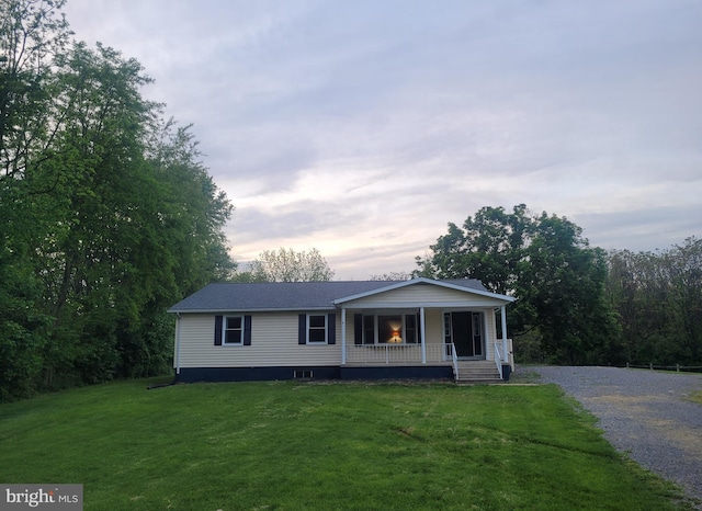 18000 Davis Ln, Boonsboro, MD 21713 - view of front of property with a porch, a front lawn, and driveway