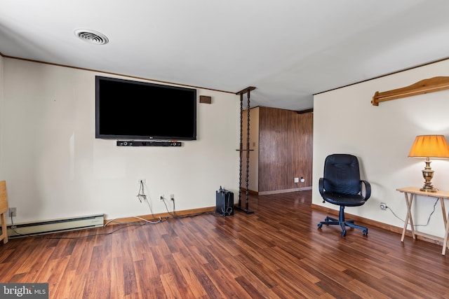 18000 Davis Ln, Boonsboro, MD 21713 - unfurnished room featuring a baseboard radiator, wood finished floors, and baseboards