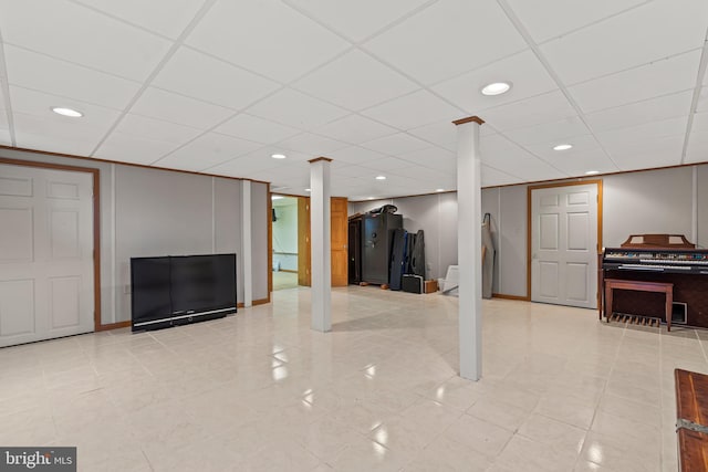 18000 Davis Ln, Boonsboro, MD 21713 - finished basement with recessed lighting, a drop ceiling, and baseboards