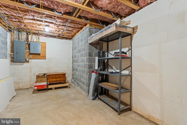 18000 Davis Ln, Boonsboro, MD 21713 - unfinished below grade area featuring electric panel and concrete block wall