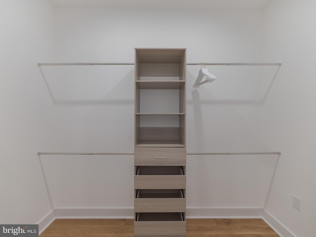 spacious closet with wood finished floors