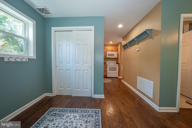 5330 Birney Hwy, Aston, PA 19014 - corridor with dark wood-type flooring, baseboards, and recessed lighting