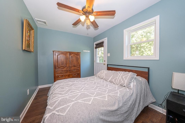 5330 Birney Hwy, Aston, PA 19014 - bedroom featuring baseboards, dark wood-style flooring, and a ceiling fan