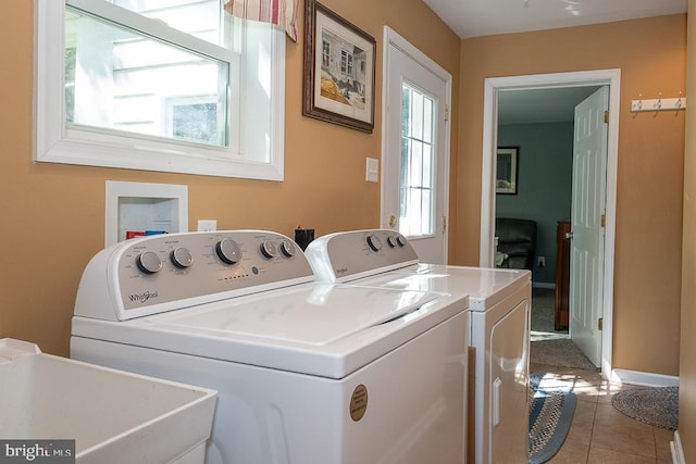 5330 Birney Hwy, Aston, PA 19014 - laundry area with independent washer and dryer and tile patterned floors