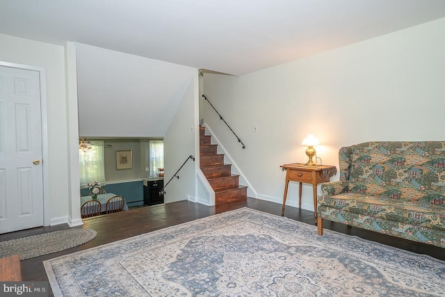5330 Birney Hwy, Aston, PA 19014 - sitting room featuring wood finished floors, stairs, and baseboards