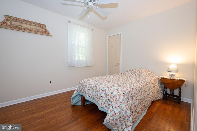 5330 Birney Hwy, Aston, PA 19014 - bedroom with wood finished floors, baseboards, and ceiling fan