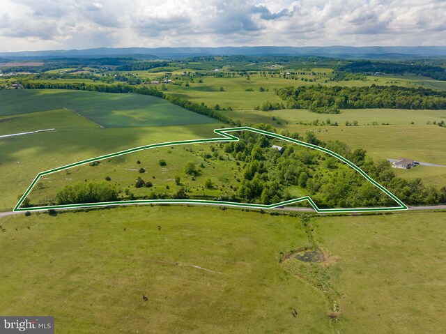 5143 S Middle Rd, Mount Jackson, VA 22842 - overview of rural landscape with property parcel outlined