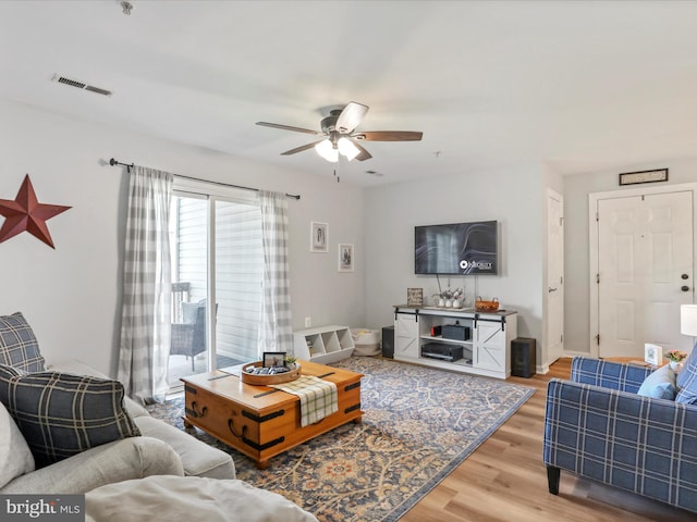 108 Timberlake Ter Unit 7, Stephens City, VA 22655 - living room featuring light wood-type flooring and ceiling fan