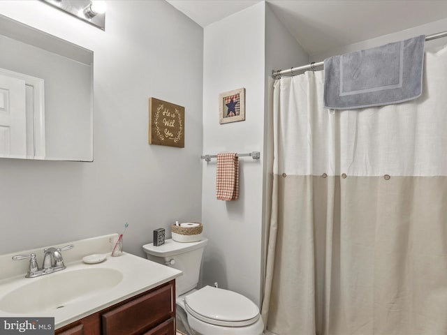 108 Timberlake Ter Unit 7, Stephens City, VA 22655 - bathroom with vanity, toilet, and a shower with shower curtain