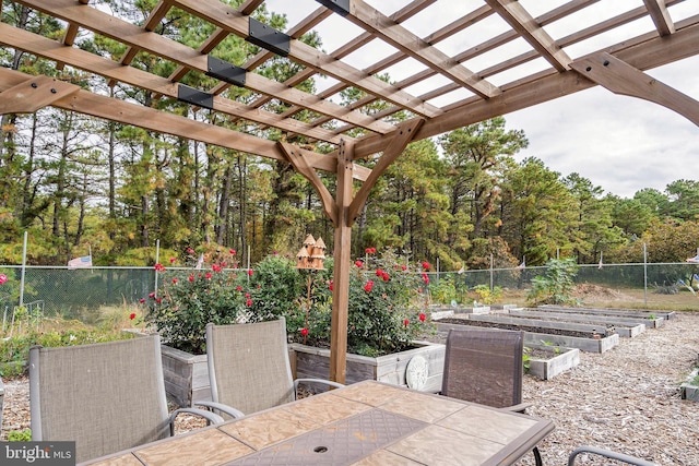 53 Stockport Dr, Toms River, NJ 08757 - view of patio with a garden, outdoor dining space, and a pergola