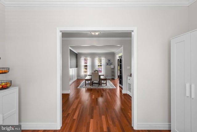 56 Thackery Ct, Sewell, NJ 08080 - hallway with crown molding, wood finished floors, and baseboards