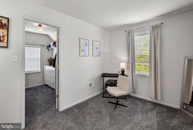 56 Thackery Ct, Sewell, NJ 08080 - living area featuring dark colored carpet and baseboards