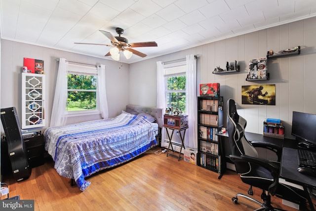 406 Myrtle St, Crisfield, MD 21817 - bedroom featuring hardwood / wood-style floors, a desk, and ceiling fan